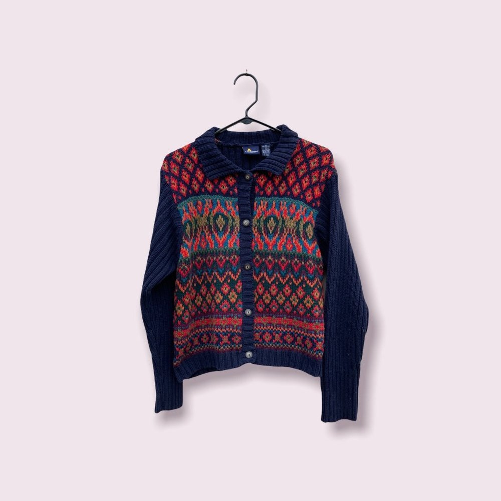 Medium | Vintage 90's Liz Sport Cotton knit cardigan